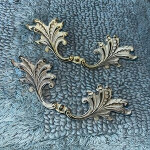 Pair 
Vintage Style Gold and Silver Decorative Hardware